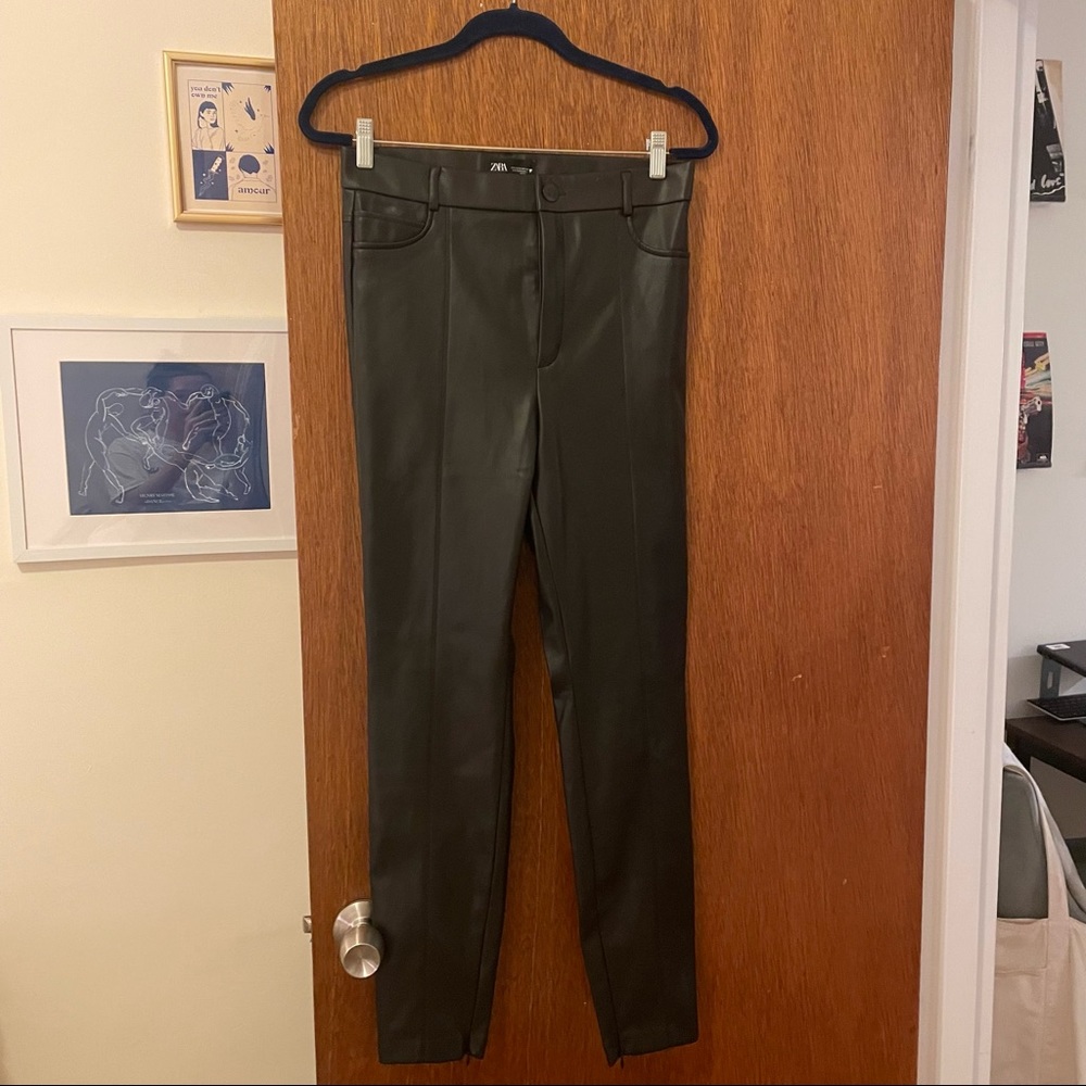 SPECIAL PRICE TONIGHT ONLY Zara faux leather pants with ankle zip
